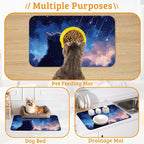 Cat Dog Food Mat, Starry Night Absorbent Pet Feeding Mat - Image 7