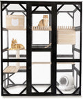 Large Catio Outdoor Cat Enclosure Window 73" H Walk-in Cat House Kitty Cage by FunXplore