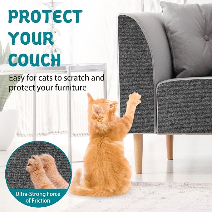 Climbing Cat Scratcher Mat Trimmable Cat Scratching Post Carpet 118’’x15.8’’ - Image 4