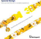 Cotton Dog Collar Yellow Flower Pattern - Image 2