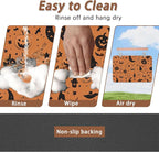 Halloween Dog Food Mat for Floors, Pumpkin Bat Absorbent Quick-Dry Pet Feeding - Image 4
