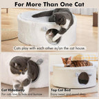 Cat Bed for Indoor Cats, Fluffy Large Enclosed Cat House Cave Pet Bed Hammock - Image 2