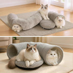 Cat Tunnel Bed for Indoor Cats, Peekaboo Cat Cave Bed, Soft Cat Donut Tunnel - Image 7