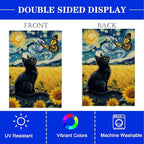 Spring Summer Garden Flag Van Gogh Starry Night Black Cat Banner - Image 5