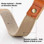 Plutus Pet Genuine Leather & Hemp Dog Collar – Adjustable Heavy Duty Pet Collar - Image 2