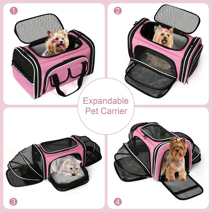 Estarer Soft Sided Pet Carrier Airline Approved, 4 Sides Expandable Collapsible - Image 2
