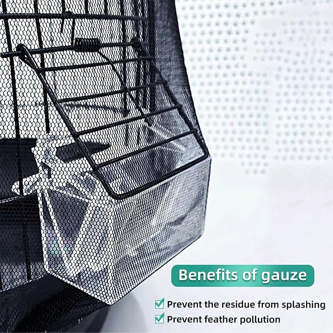 Bird Cage Seed Catcher, Seed Catcher Guard Net Cover, Parrot Nylon Mesh Net - Image 3