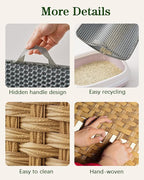 Cat Litter Box Enclosure Furniture, Handwoven Rattan Hidden Litter Box - Image 4