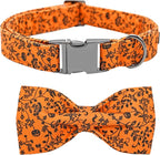 Halloween Dog Collar, Pet Collar Dog Bow Pumpkin Dog Collar Girl Boy Holiday by BoboRainbow