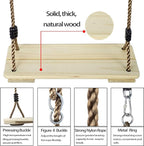Wooden Swing Seat, Nostalgic Outdoor Wood Swing - Image 3
