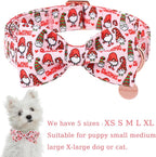 Christmas Dog Collar with Bow Tie, Cotton Christmas Bowtie Collar - Image 2