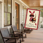 Merry Christmas Garden Flag Back View Dog Reindeer Antlers 28 x 40 Inch Double - Image 7