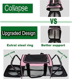 Soft-Sided Pet Carrier for Cats Small Dogs of 15 Lbs Medium Pink - Image 5