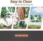 Palm Leaf Pet Feeding Mat, Boho Absorbent Quick-Dry Cat Dog Food and Water Bowl - Image 4
