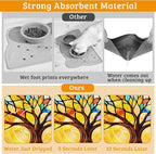 Tree of Life Feeding Mat, Colorful Tree Absorbent Quick-Dry Cat Dog Food and - Image 3