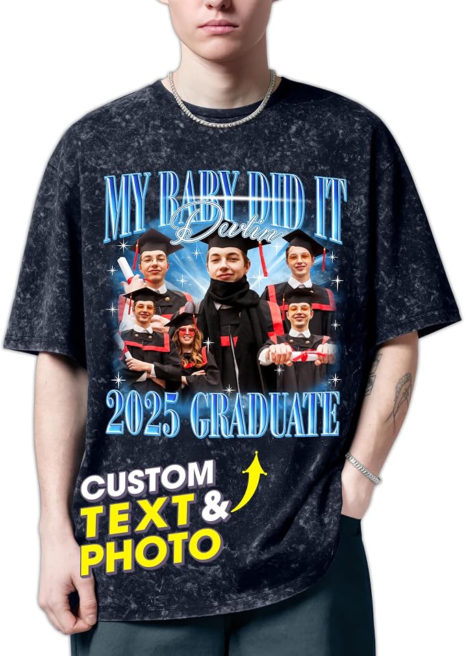 H-DEWALL Custom T Shirts Mineral Wash Tshirt Bootleg Rap Tee Customized Gifts by H-DEWALL