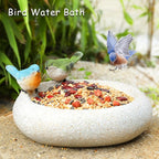 MUMTOP Bird Baths for Outdoors, Antique Outdoor Garden Bird Bath Resin Birdbath - Image 3