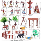 31Pcs Native American Village Playset, Totem Pole, Tribal Cultural History - Image 6
