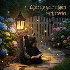 Lyeasw Garden Statues Bears, Solar Reading Bear Statue - Image 5