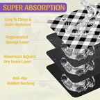 Cat Checked Plaid Dog Cat Food Mat, Absorbent Feeding Mat - Image 3