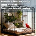 6 PCS Bird Perch Set, Natural Birch Wood Straight & Forked Perches - Image 4