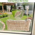 Cat Window Perch with Adhesive Hooks Foldable Cat Window Hammock - Image 5