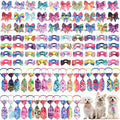 Reginary 100 Pieces Dog Bow Tie Collar Set Include 40 Dog Neckties, and 30 by Reginary