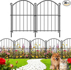 Decorative Garden Fence 17in x30ft, 30 Pack Rustproof Metal No Dig Fence Animal by Thrivinest