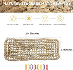 2Pcs Bird Seagrass Mat 20.5×8'' Natural Grass Woven Net Hammock Hanging on Cage - Image 6