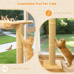 54.3" Cat Window Perch with 3 Adjustable Roman Column Sisal Posts, Drill-Free - Image 7