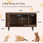Cat Litter Box Enclosure with Cat Scratch Pad, Sliding Door, 37.4" Litter Box - Image 2