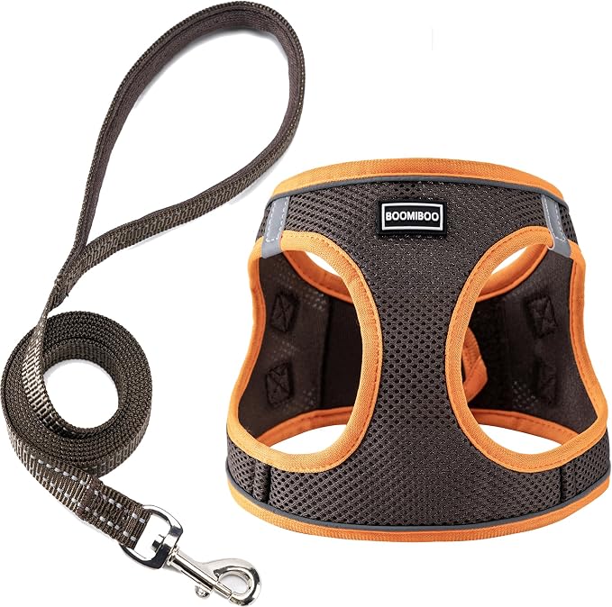 Dog Harness with Leash Set, No Pull Adjustable Reflective Step-in Puppy Pet by BOOMIBOO