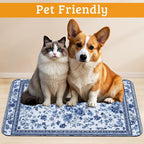 Blue Flower Dog Food Mat, Absorbent Pet Feeding Mat - Image 2