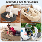 Human Dog Bed, Washable Faux Fur Pet Bed - Image 6