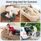 Human Dog Bed, Large Dog Beds for Humans Size Fits You and Pets, Washable Faux - Image 6