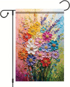 12x18 Inch Spring Garden Flag Colorful Flower Oil Painting Style Yard Banner by StarlitPatio