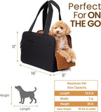 Black Dog Purse Carrier for Small Dogs – Cotton Padded Interior, Breathable - Image 3