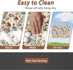 Red Mushroom Pet Feeding Mat, Fern Herb Berries Absorbent Quick-Dry Cat Dog - Image 4