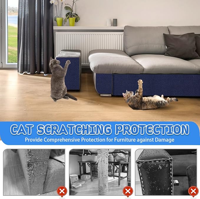 Climbing Cat Scratcher Mat Trimmable Cat Scratching Post Carpet 118’’x15.8’’ - Image 5