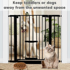 37 Inch Tall Baby Gate with Small Cat Door, Adjustable 29.5" and -40.55" - Image 5