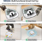 ORSDA Cat Toys for Indoor Cats 4 in 1 Interactive Automatic Cat Toys for Bored - Image 2