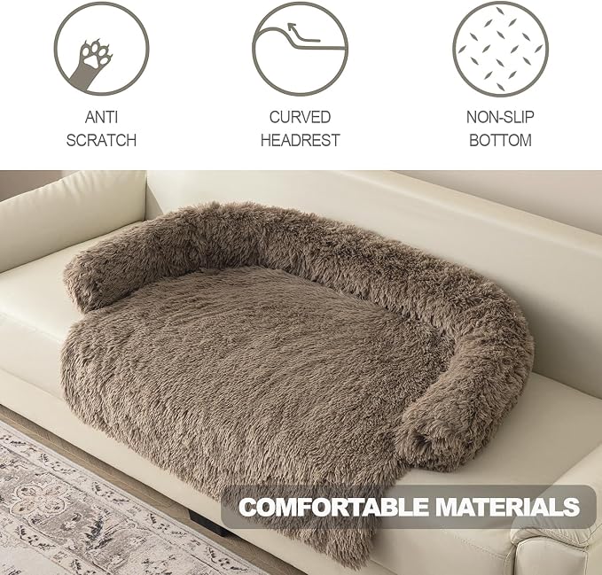Calming Dogs/Cats Bed Mats, Dog Pad Washable Removable Couch Cover, Plush Long - Image 4
