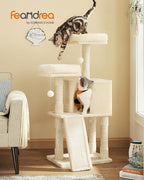 Feandrea Cat Tree, 45.3-Inch Cat Tower, Plush Condo - Image 2