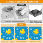 Yellow Rubber Ducks Dog Food Mat, Soap Bubbles Absorbent Pet Feeding Mat - Image 3