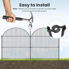 10Pcs No Dig Garden Fence, 32in/24ft Rustproof Metal Dog Fence Outdoor - Image 5