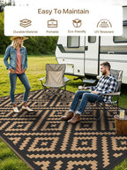 GENIMO Outdoor Rug for Patio Clearance, Reversible Plastic Camping Rugs - Image 3