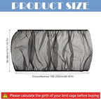Adjustable Bird Cage Seed Catcher Net Cover Elastic Band Mesh Cover Black - Image 2