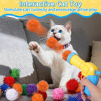 Mity rain 101PCS Cat Ball Launchers & Pom Pom Balls Interactive Cat Toy Set – - Image 4