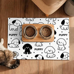 Puppy Pattern Pet Feeding Mat 24x16 Inch Cute Pet Feeding Area Mat Pet Food Mat - Image 5
