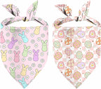 Easter Dog Bandana, 2 Pack Adjustable Holiday Party Pets Rabbit Easter Egg by Unknown